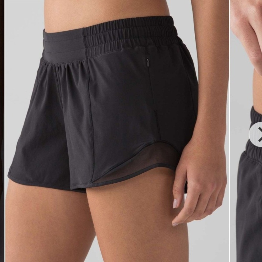 NEW Lululemon Hotty Hot Short II Long 4 Size 4 Black W7AGTT Running Workout